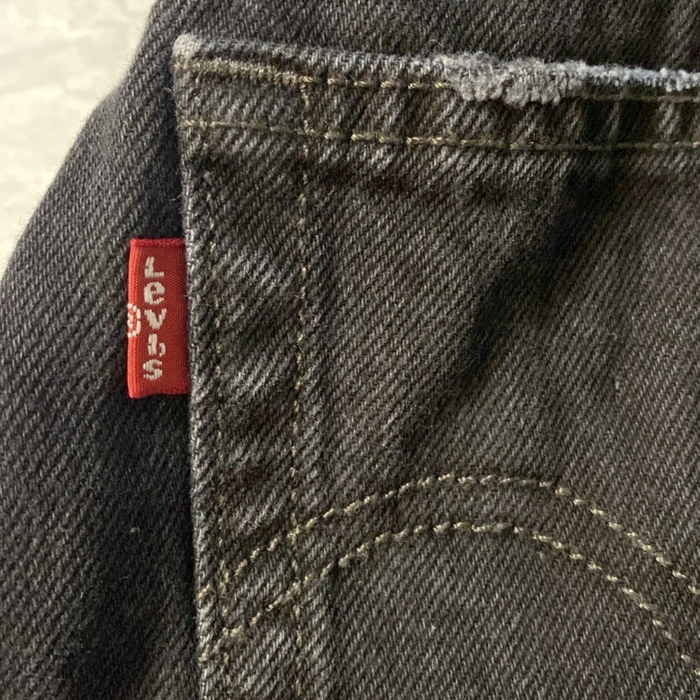 Levis | 501 Black Distressed Denim Shorts - W25 - High Rise - Picture 3 of 11
